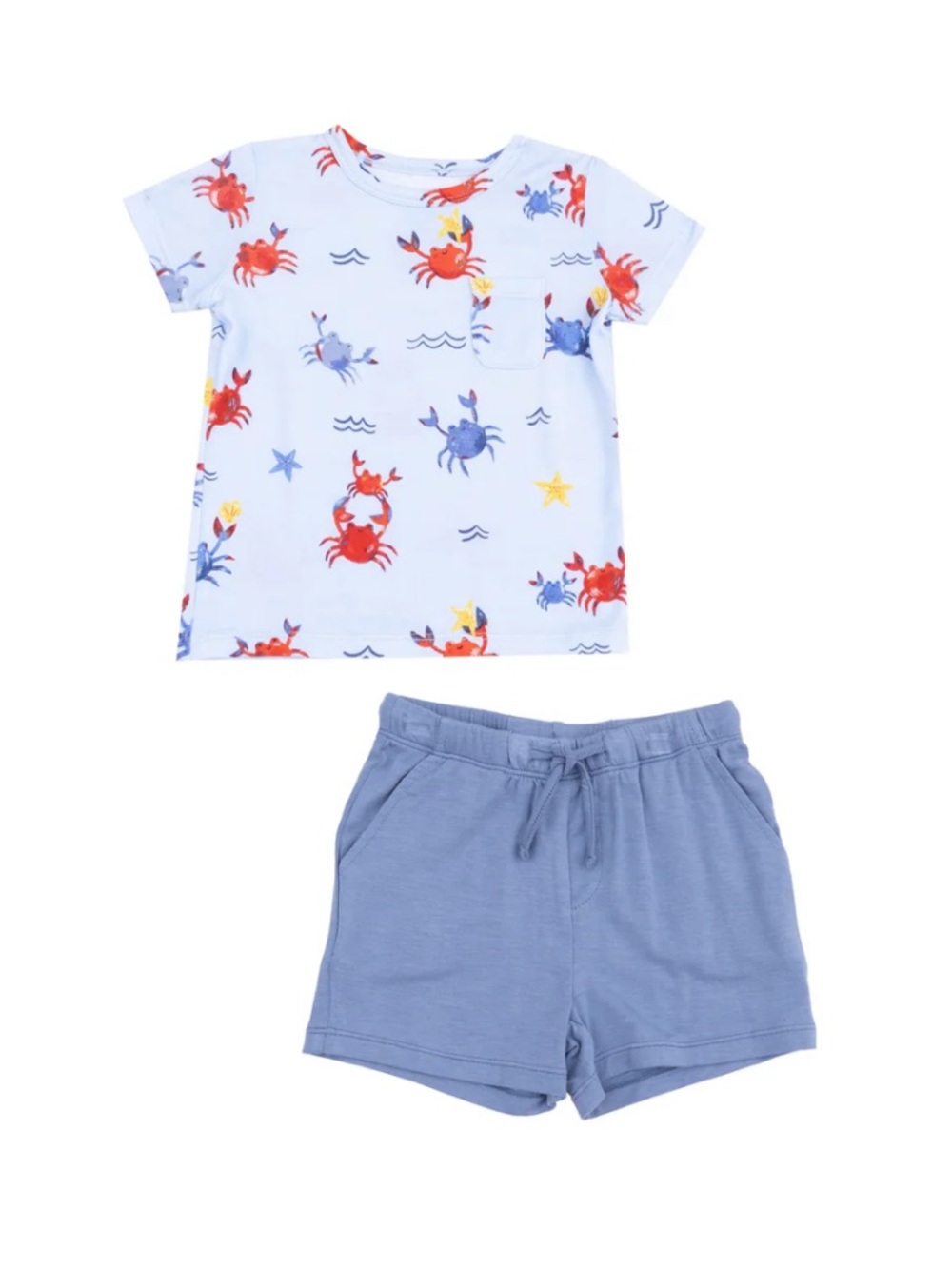 Angel Dear CRAYON CRABS CREW NECK TEE AND SHORT, Baby Boy 6-12 m, NWT